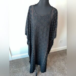 Lapogee Worldover Black,Gold and Teal Kaftan Dress One size fits most